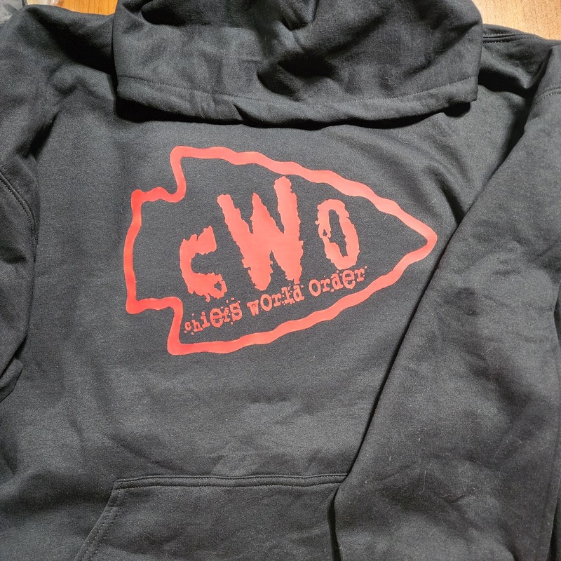 Red CWO on Black Hoodie